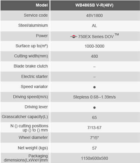 WEIBANG WB486SB V-R48V Rear Roller Mower
