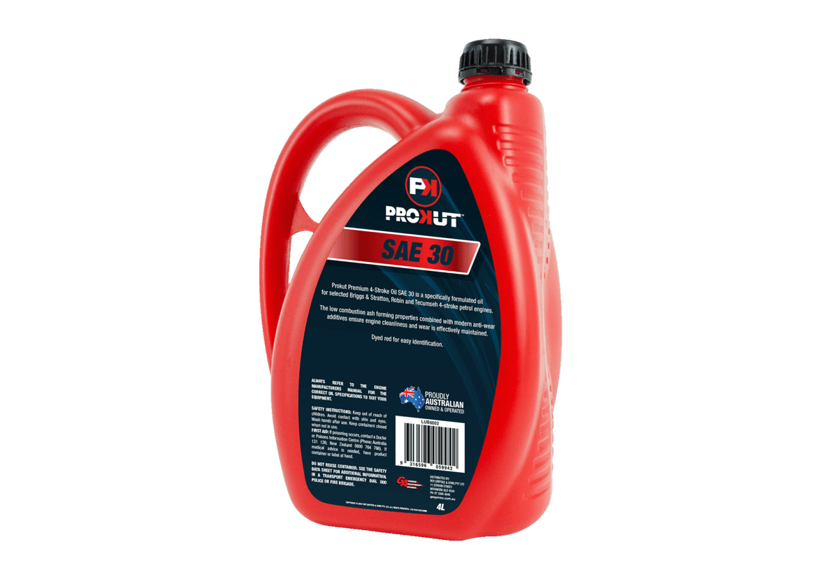 LUB6002: 4 Litre PROKUT™ Premium SAE 30, 4-Stroke Oil Bottle