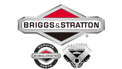 Briggs and Stratton Logo, Genuine Parts and Master Technicians. 