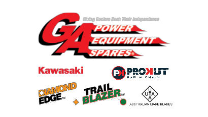 GA Spares, Kawasaki, Prokut, Diamond Edge, trail blazer, Australian blades logos