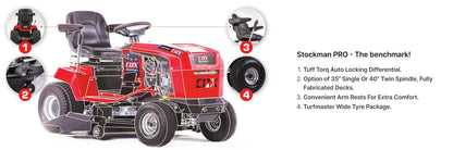 COX Stockman PRO 40” 24HP Cox V-Twin Fab Diff-Lock Ride-On Mower