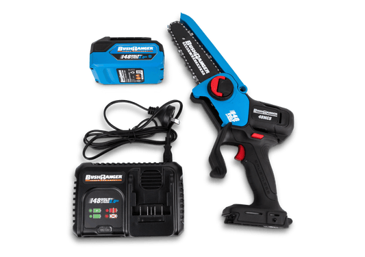Bushranger 48v Mini Pruning Brushless Chainsaw Kit with 2Ah Battery and Single Port Charger