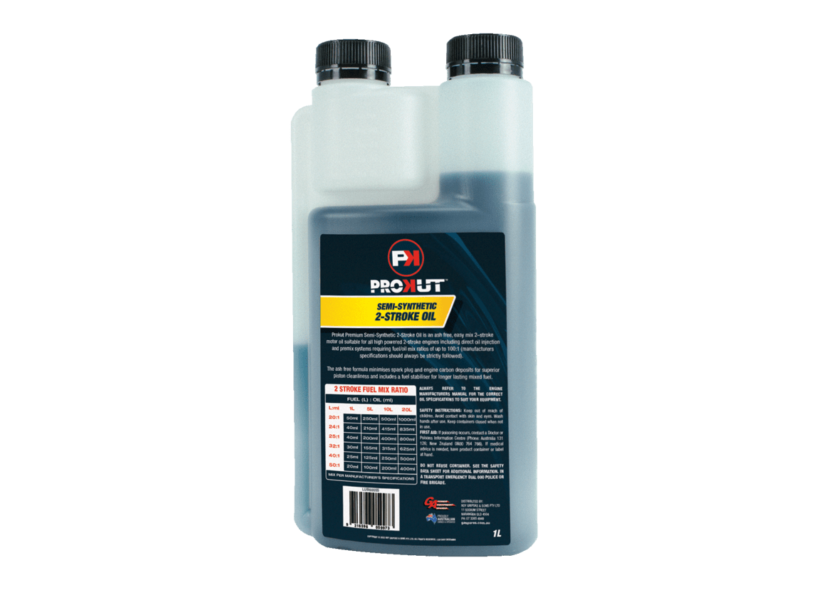 LUB6005S: 1 Litre PROKUT™ Semi-Synthetic Ash Free 2-Stroke Oil - Chamber Pack Bottle